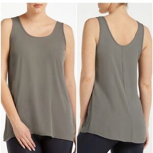 SPANX Smoky Olive perfect Length Chiffon Non-Shaping Tank Top Medium